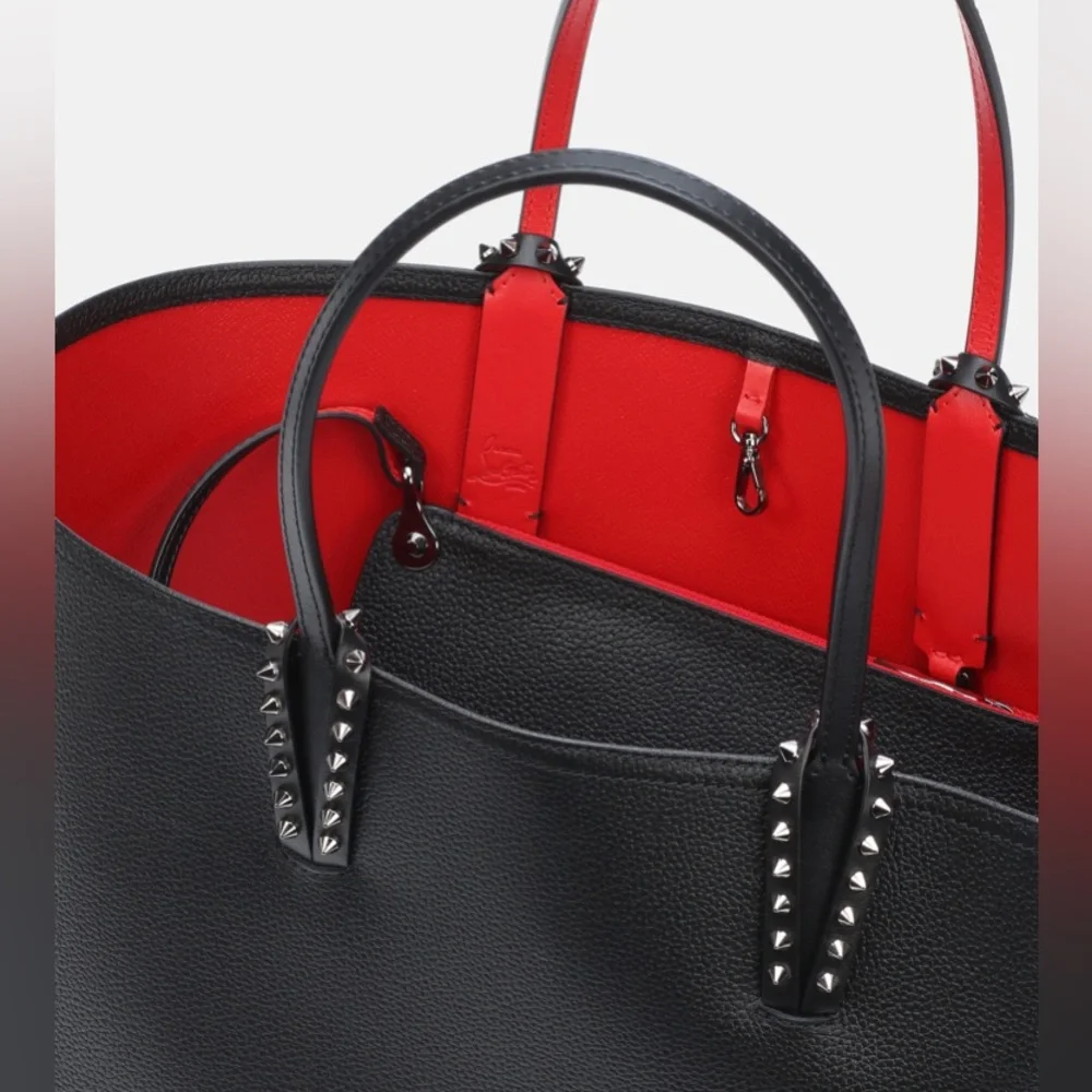 CHRISTIAN LOUBOUTIN Cabata Calfskin Leather Tote With Removable Pouch - Picture 10 of 16